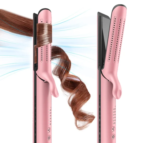 Portable Wireless Automatic Mini 2 in 1 Hair Straightener and Curler